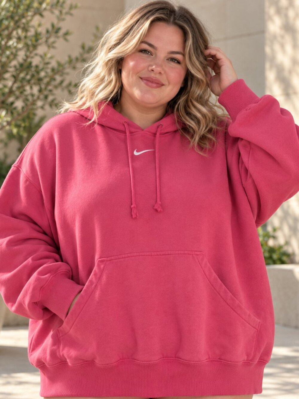 Nike Phoenix Fleece Oversized Pullover Hoodie Aster Pink Women’s XL